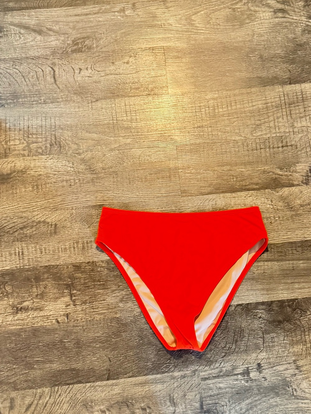 Bright Orange High-Waist Bikini Bottom